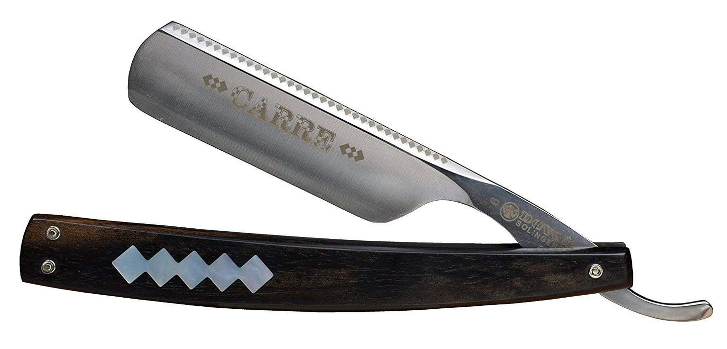 Dovo "Carre" Straight Razor, Ebony Wood Handle, 6/8"