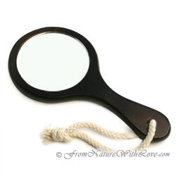 Small Wooden Hand Mirror