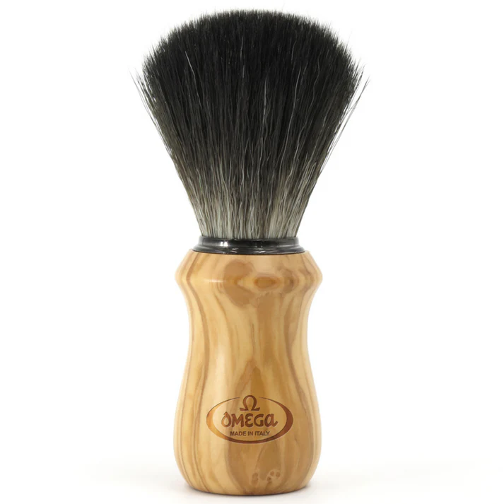 Omega Synthetic Shaving Brush Olive Wood