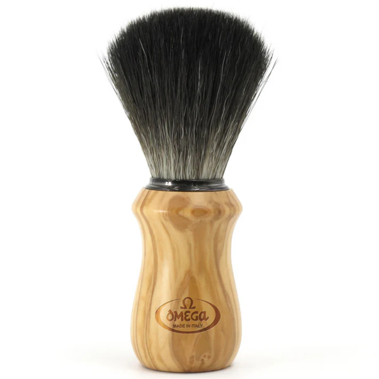 Omega Synthetic Shaving Brush Olive Wood