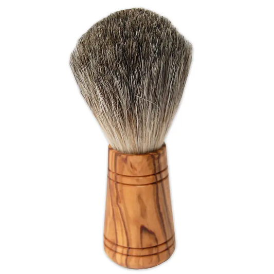 “Sir George” Badger Hair Shaving Brush with Olive Wood Handle