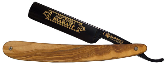 Dovo "Diamant" Straight Razor, Olivewood Handle - Carbon Steel / Full Hollow